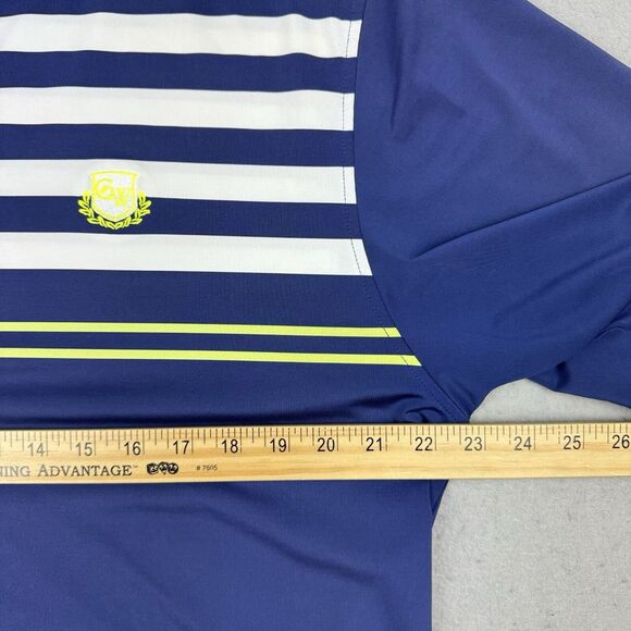 FootJoy Polo Mens Medium Short Sleeve Blue White‎ Performance Stretch Golf Shirt - Picture 7 of 9